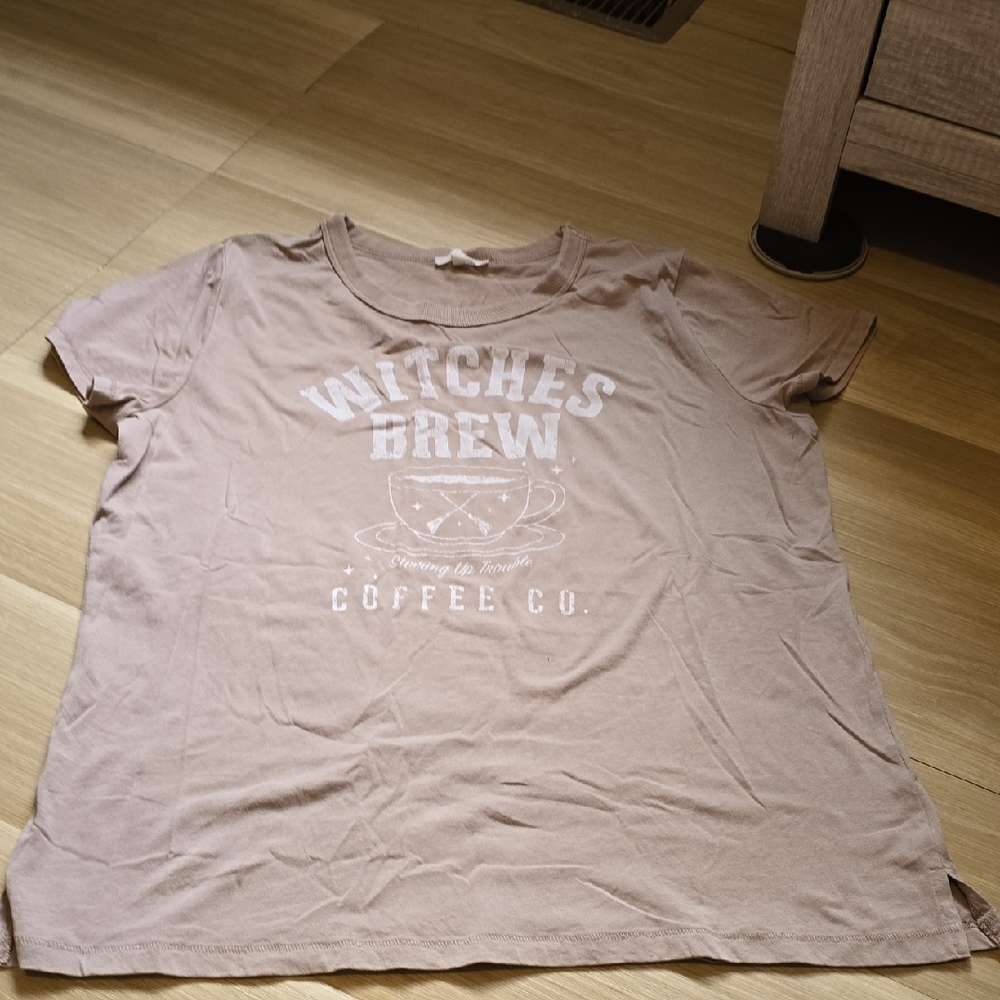 Maurices Beige 'Witches Brew' Graphic Short Sleeve Tee